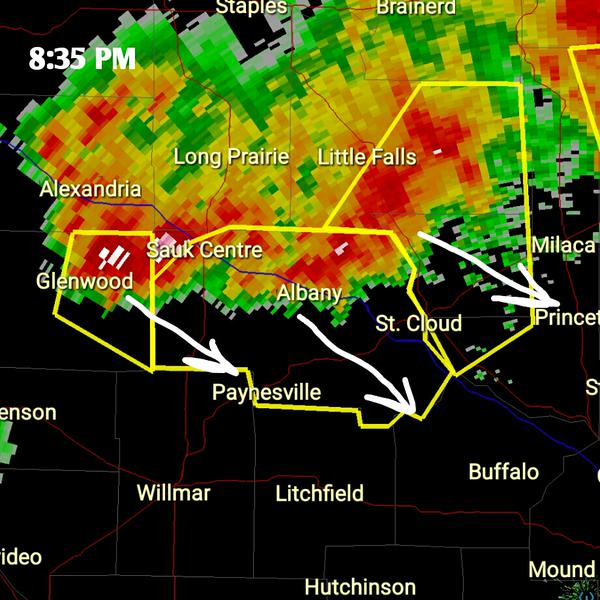 Severe storms with 70 mph winds and up to golf ball size hail moving ...