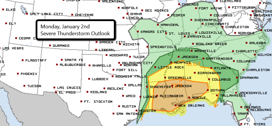 Enhanced Risk of Severe Weather for Gulf Coast States