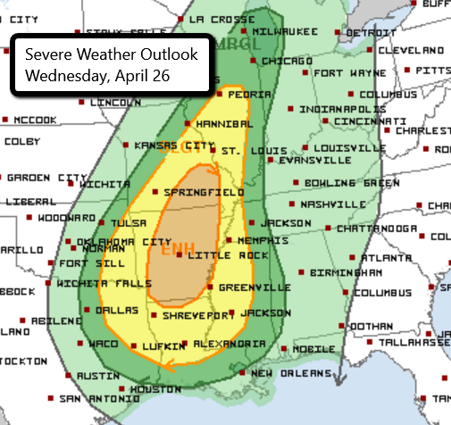 Severe Storms Likely Today and Tomorrow